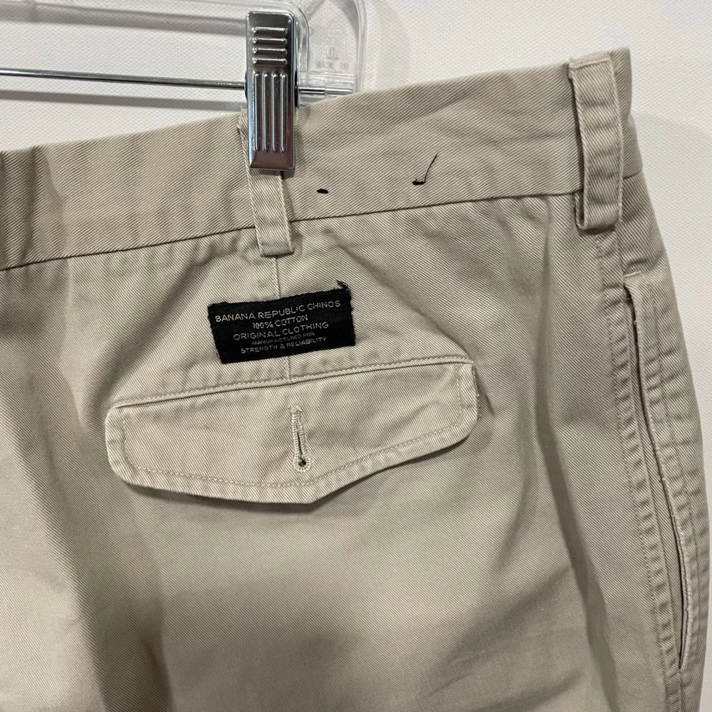 Banana Republic Smithfield‎ Chino Pants Mens 38x32 Pleated Khaki Cotton Blend